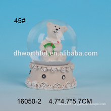 Lovely bear shaped polyresin 45mm water globe